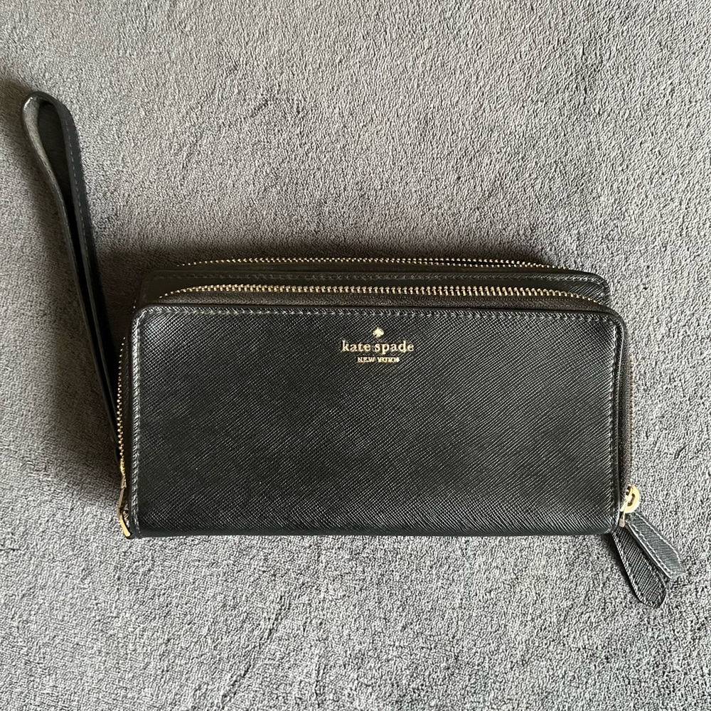 Kate Spade Leather Wallet Pocketbook Wristlet Purse with Removable Wrist Strap
